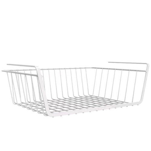 Kitchen punch-free iron storage rack hanging basket wardrobe storage rack lower partition layered storage rack hanging basket storage basket