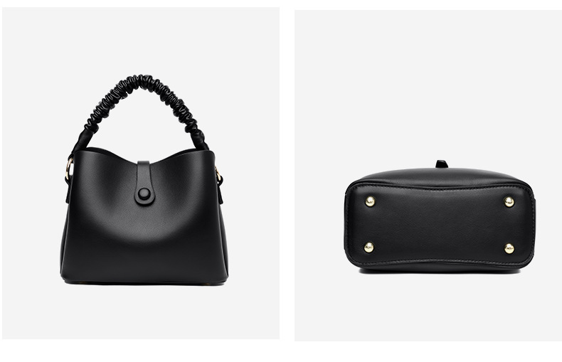 Trendy Bucket Bag Women's Bag Korean Style Shoulder Crossbody Niche Bag Texturized Soft Leather Handbag for Hand Bag_voghion.com