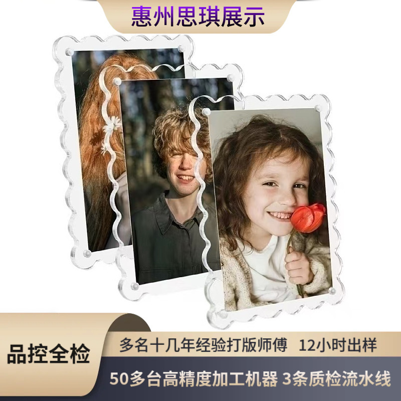 3Pcs Photo Frame 4X6 with Detachable Bracket Vertical and Horizontal Desktop Display Household Transparent Magnetic Photo Frame