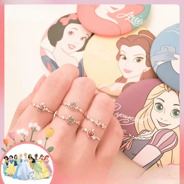 Disney on the Run Princess Joint Fashion Ring Rose Gold Princess Ring Female Niche Design Light Luxury Exquisite
