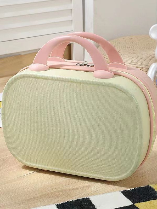 Redonda pequeña maleta fresca de 14 pulgadas maquillaje pequeña maleta de viaje ligera maleta maleta maquillaje