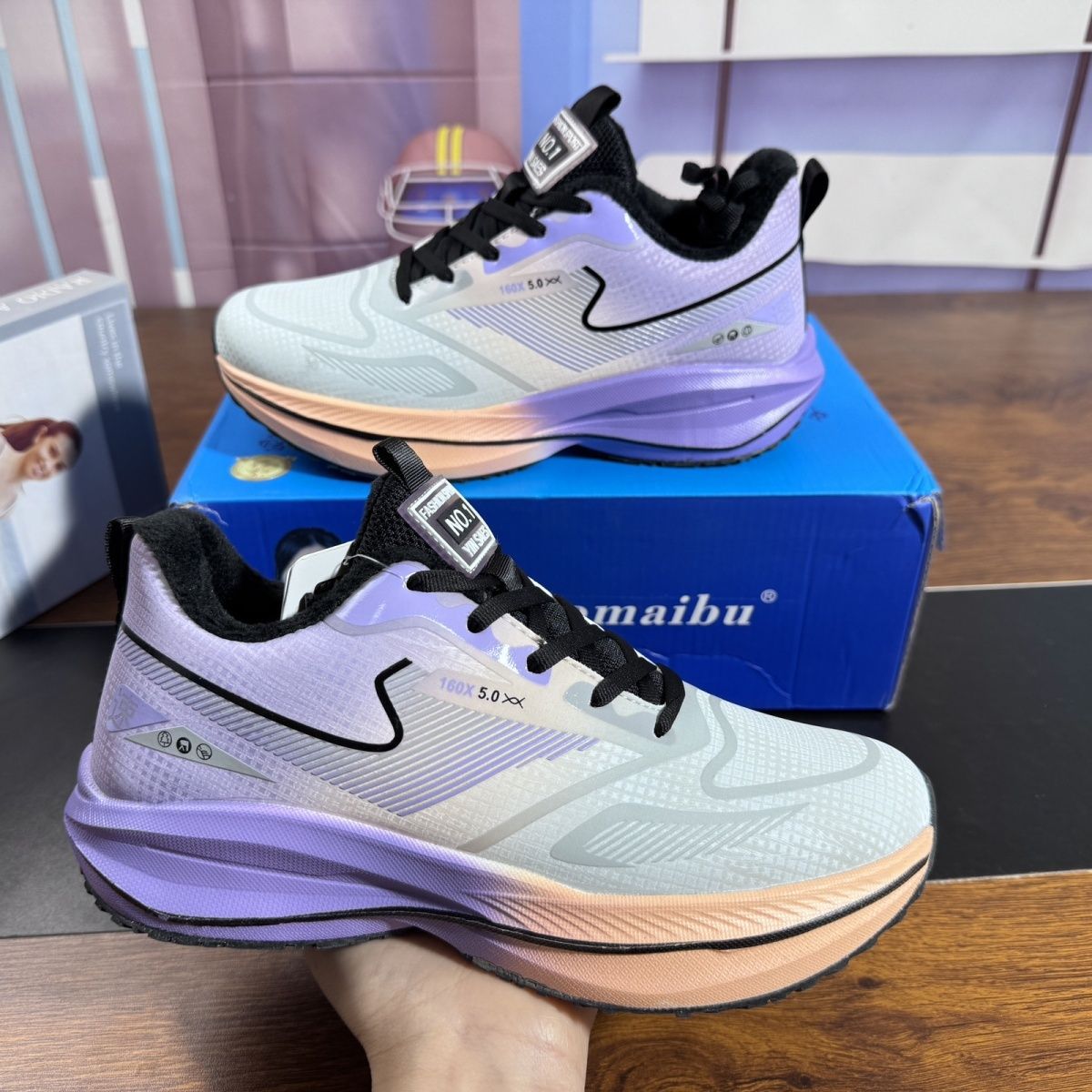 ShoeVault Winter Fleece-gefüttert Verdickt Laufen Leichte Ultra-weiche Leder Oberfläche Sport Student Warme männer Carbon Platte_voghion.com