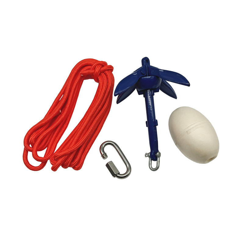 알루미늄 합금 블루 폴딩 앵커 세트 우산 앵커 요트 정지 앵커 카약 고무 보트 보트 앵커