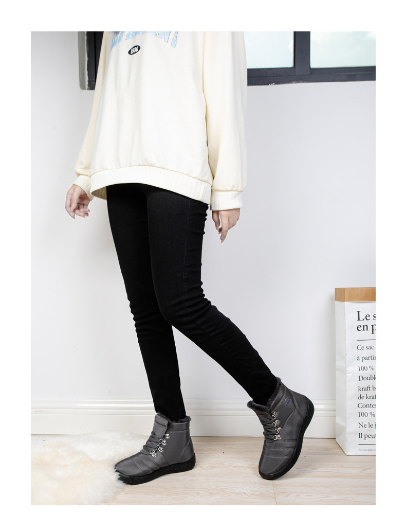 Bottes de neige en coton pour femmes, chaussures hautes, imperméables, antidérapantes et chaudes, nouvelle collection 2022_voghion.com