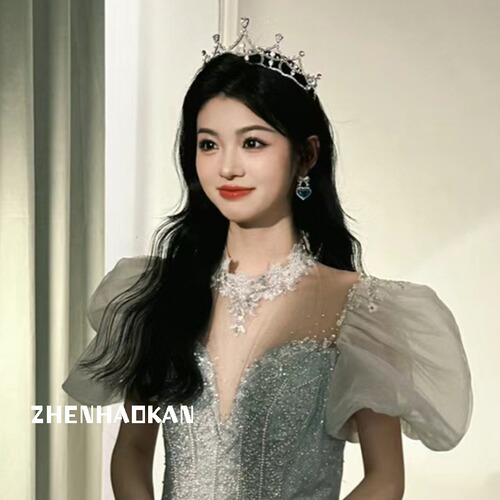 Bridal tiara baroque Korean crown female eighteenth birthday wedding dress crown female simple and elegant princess advanced