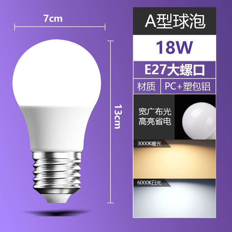 Bombilla LED, luz blanca, base de rosca, pasillo, hogar, ultrabrillante, ahorro de energía, montaje en superficie, bombilla de alta potencia, potencia nominal, luz de pasillo