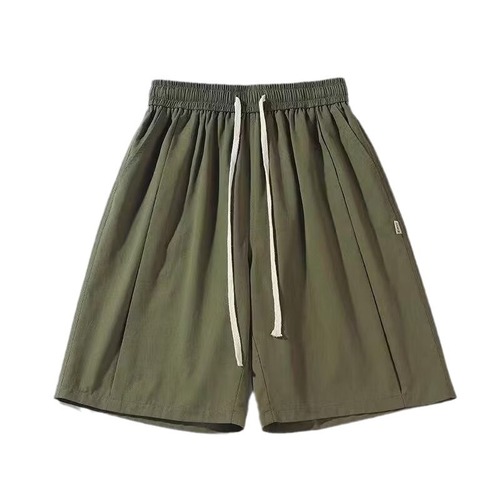 Japanese-style work shorts for men, summer thin model, trendy brand, loose and versatile, single-color straight-leg sports casual five-panch pants