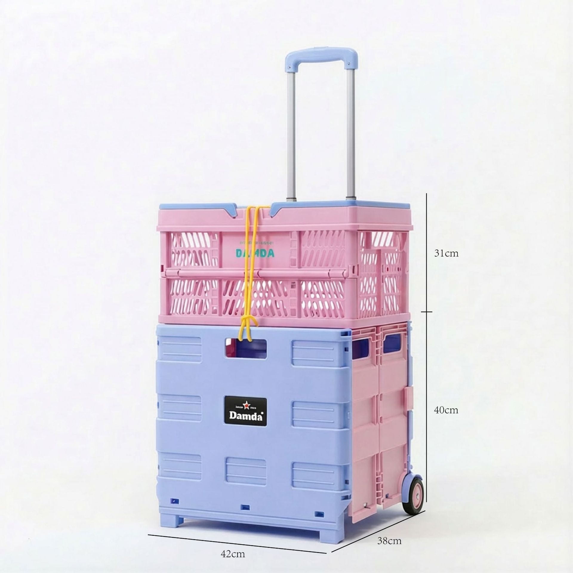 In-Stock Plastic Folding Cart Shopping Cart Outdoor Camping Cart Folding Hand Basket Corporate Small Gifts Portable