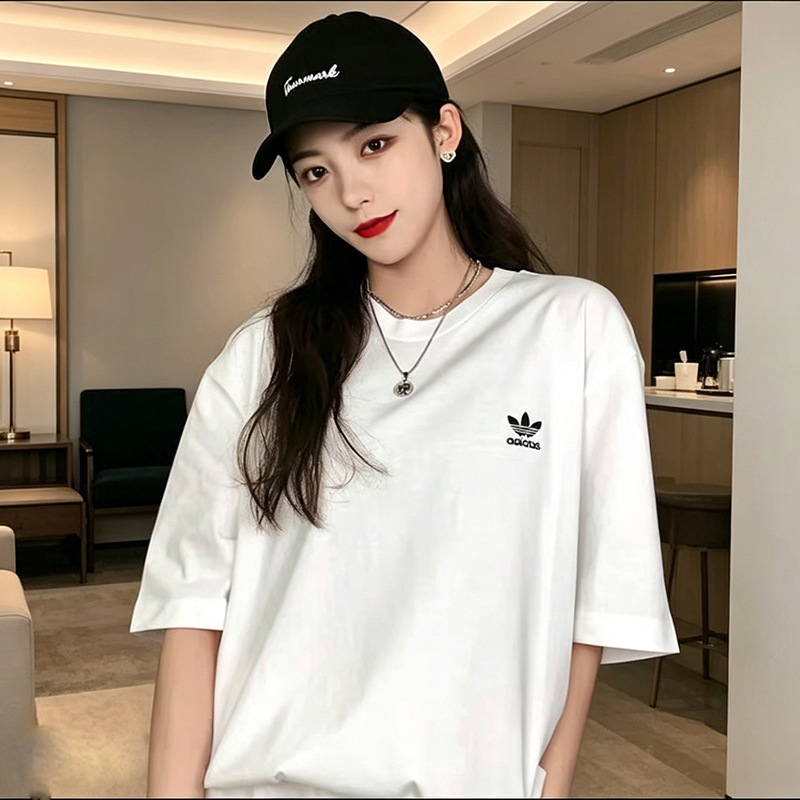 Cross-Border Foreign Trade Embroidered Shirts, Adidas T-Shirts, Short-Sleeve Tops, Trefoil Couple Short-Sleeve T-Shirts, Outlet Clearance Cross-Border Foreign Trade Embroidered Shirts, Adidas T-Shirts, Short-Sleeve Tops, Trefoil Couple Short-Sleeve T-Shirts, Outlet Clearance