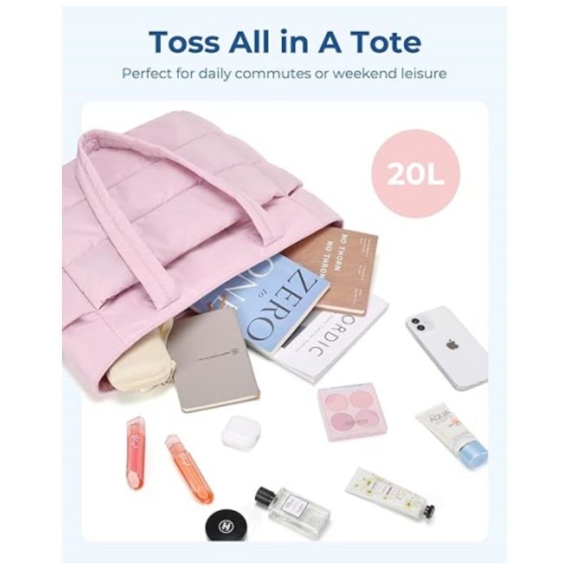 Bolso de mano de mujer en stock, bolso de mano ligero y esponjoso, adecuado para viajar, trabajar, playa, gimnasio, tienda