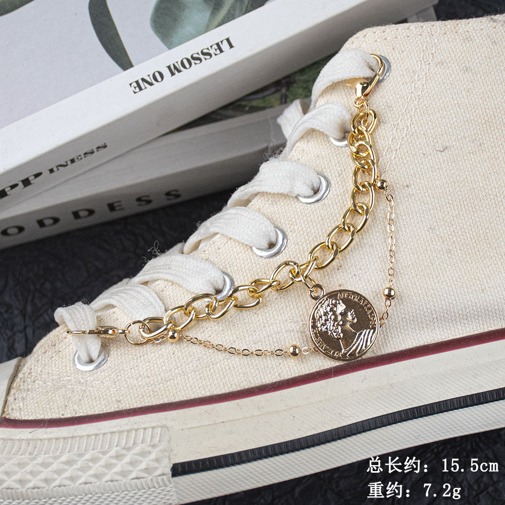 ズックの靴は星の真珠の2層の側の辺の靴の鎖の合金を配合します。