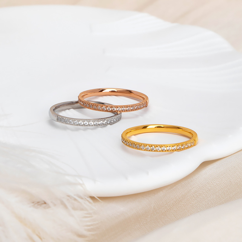 2022 new micro diamond titanium steel ring does not fade fashion luxury niche design high sense index finger ring 2022 new micro diamond titanium steel ring does not fade fashion luxury niche design high sense index finger ring