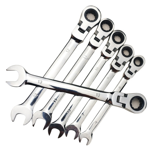 12PC movable head fixed head dual-purpose ratchet wrench set open plum blossom quick machine repair auto repair wrench