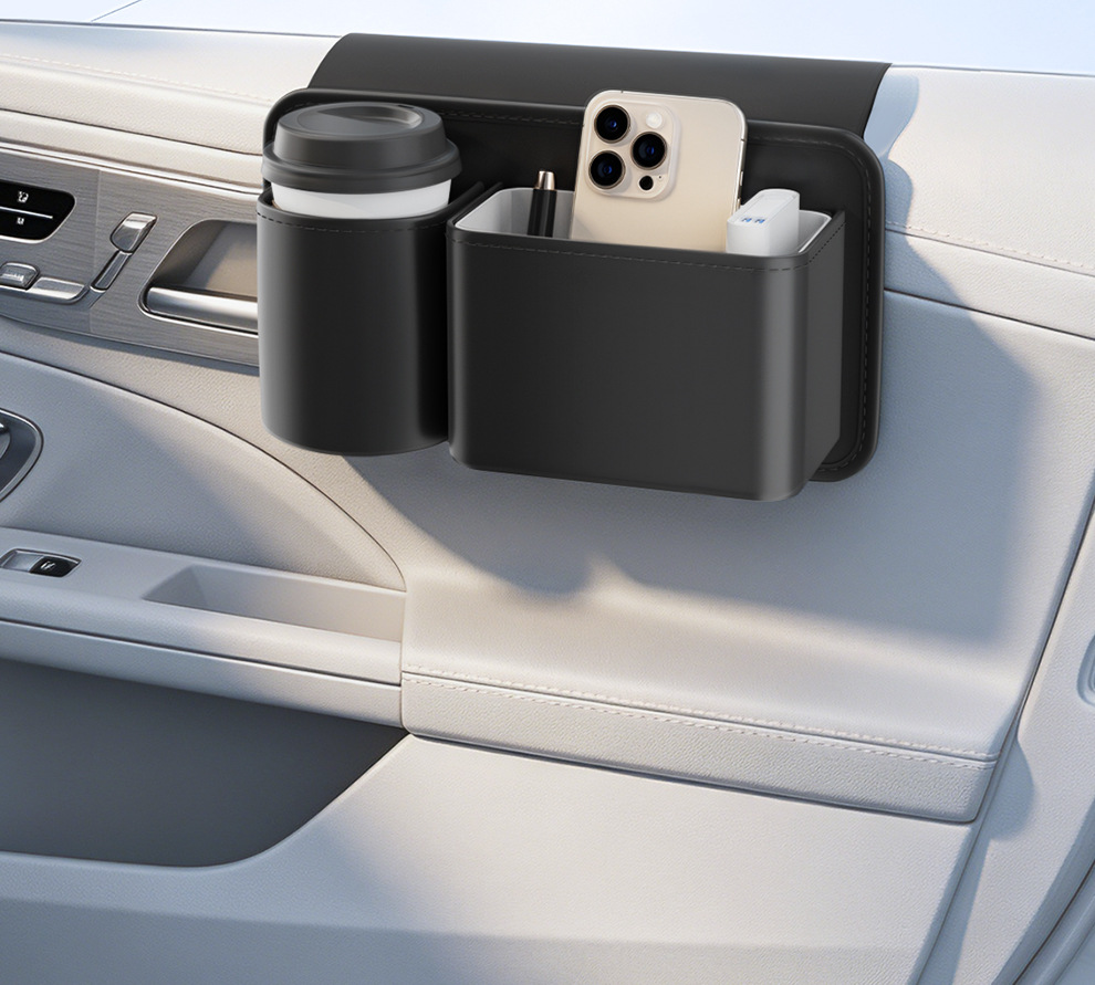 Car-mounted cup holder storage bag, multifunctional rear seat storage box, car window side rack, waterproof storage bag