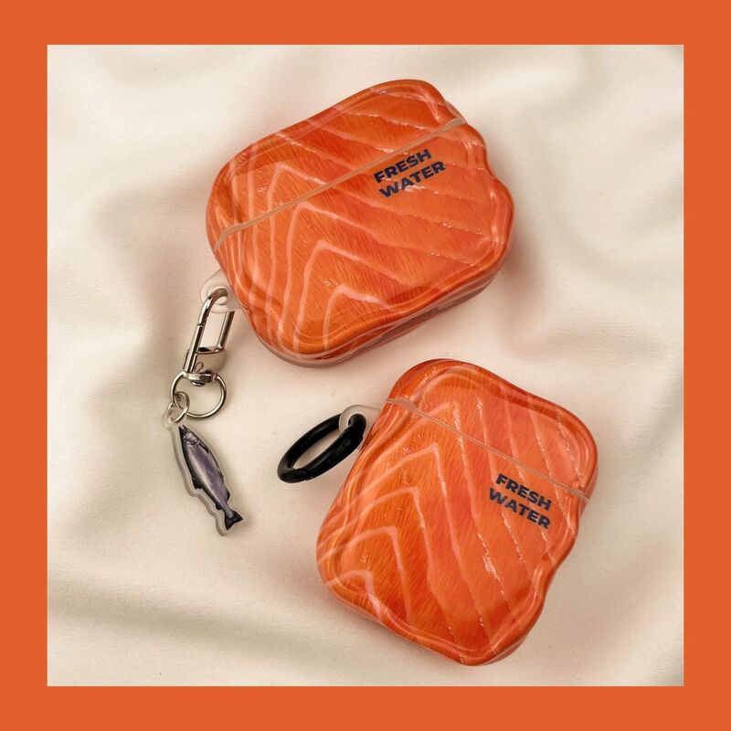 Creative Simulated Salmon Bluetooth Case Suitable for AirPods Pro 2Nd and 3Rd Generation, AirPods 4Th Generation Earphone Protective Cover Creative Simulated Salmon Bluetooth Case Suitable for AirPods Pro 2Nd and 3Rd Generation, AirPods 4Th Generation Earphone Protective Cover