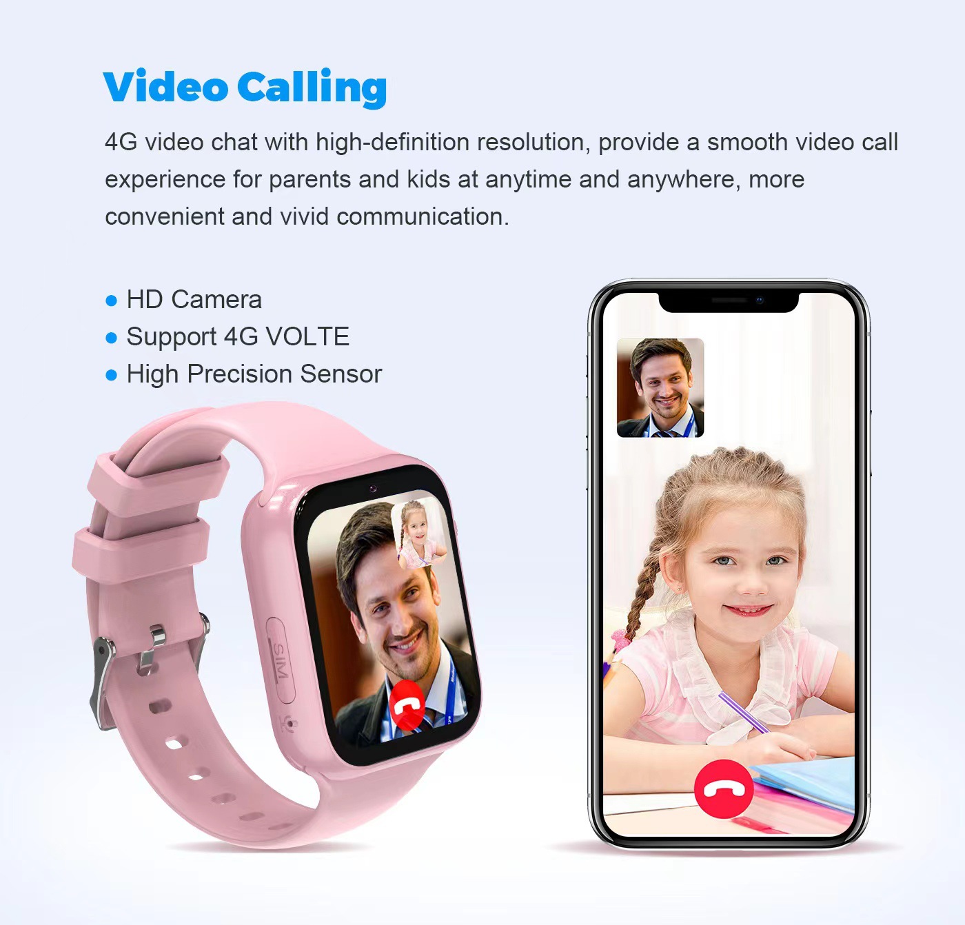 Cross-border children's smartwatch 4G smart positioning video independent call smartwatch exclusively available on Amazon Specification drawing