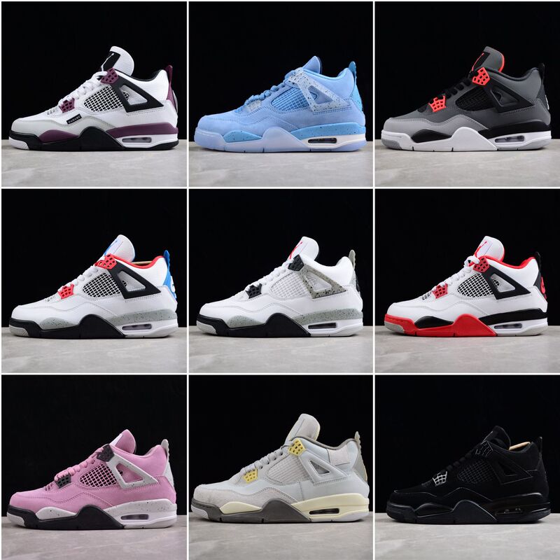 Putian Shoes Pure Original Aj4 White Cement Midnight Blue Zen Joint Air Force Af1 Air Cushion Men's and Women's Shoes Sports Basketball Shoes