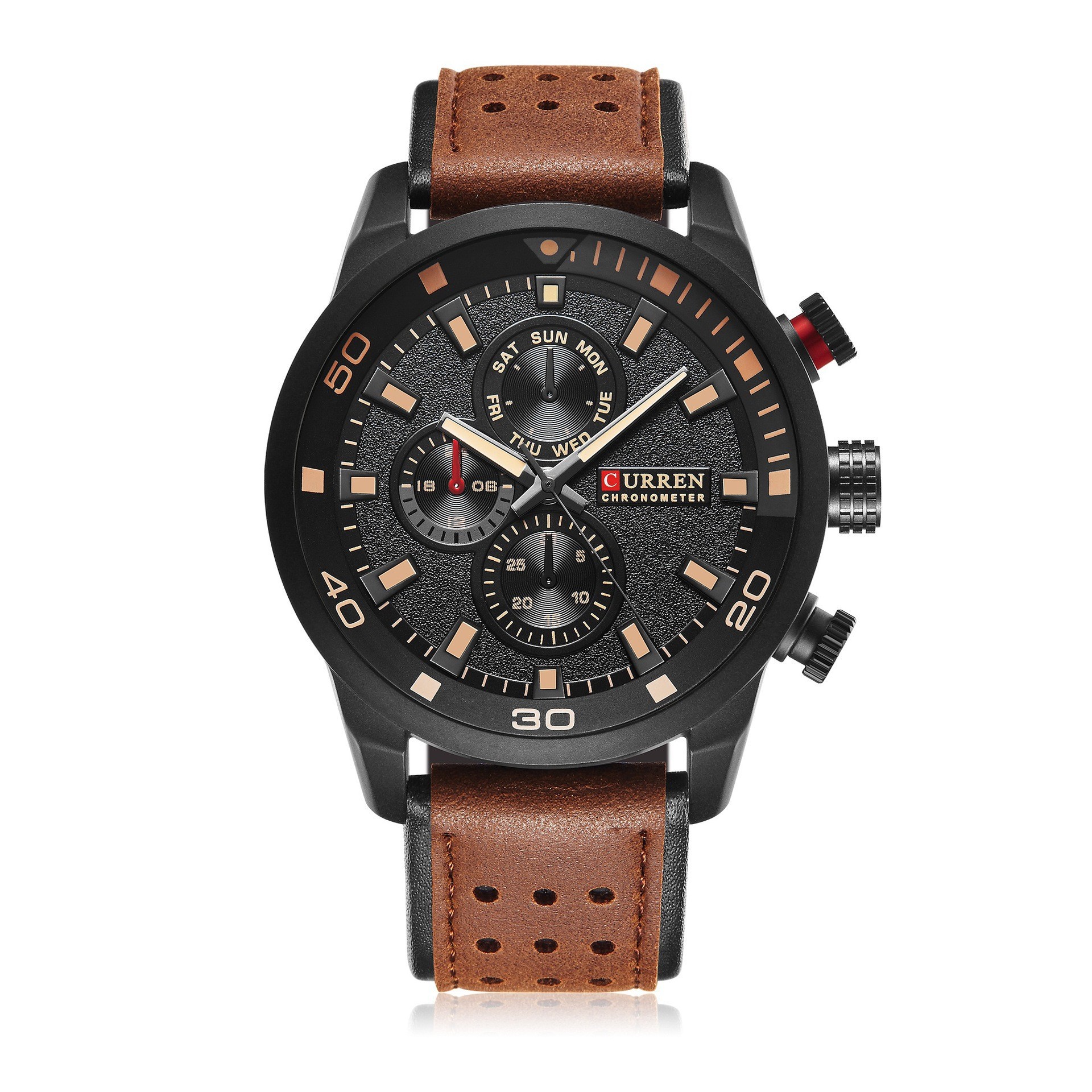 Curren 8250 Men's Quartz Watch, Leather Strap Men's Watch, Sports and Leisure Men's Watch, Student Men's Watch