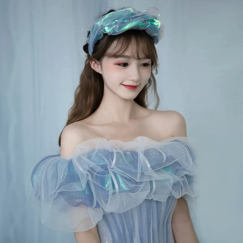 Вечернее платье Haze Blue Fairy, открытая спина, длинное платье-платье с слоем тюля, элегантное вечернее платье