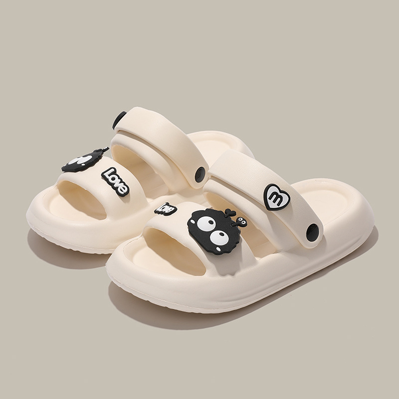 Zapatillas de fondo grueso para mujeres de verano, lindas zapatillas de playa de fondo suave, zapatillas de baño ligeras para el interior