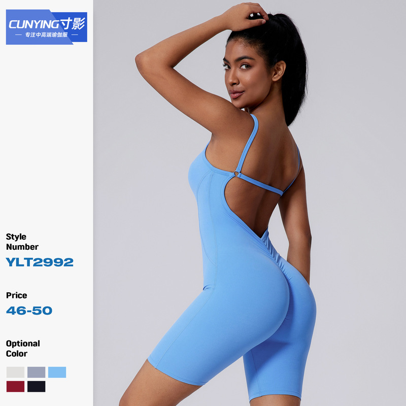 Hollow Shrink Back Yoga Jompon Sports Dance Clothes Slim Outdoor Running Fitness Sports Tight