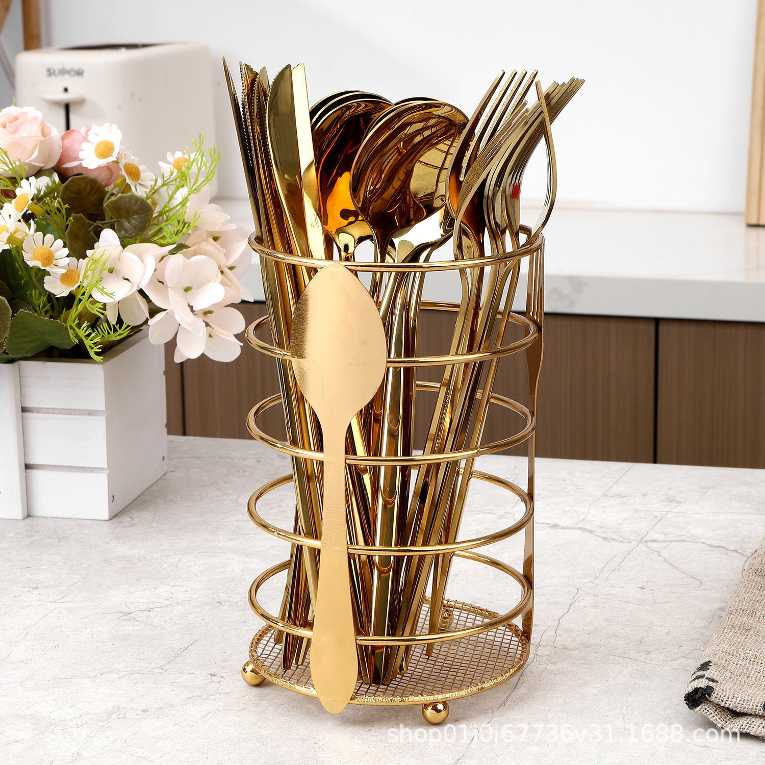 Caja de cubiertos de metal creativa transfronteriza Caja de palillos de cuchillos y tenedores creativos Caja de cubiertos de cocina creativa Caja de almacenamiento de hierro forjado