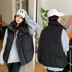 Down Cotton-padded Jacket Vest Women's Autumn and Winter 2024 New Korean Style Loose Sleeveless Cotton Vest Jacket Fashionable All-match Outer Wear