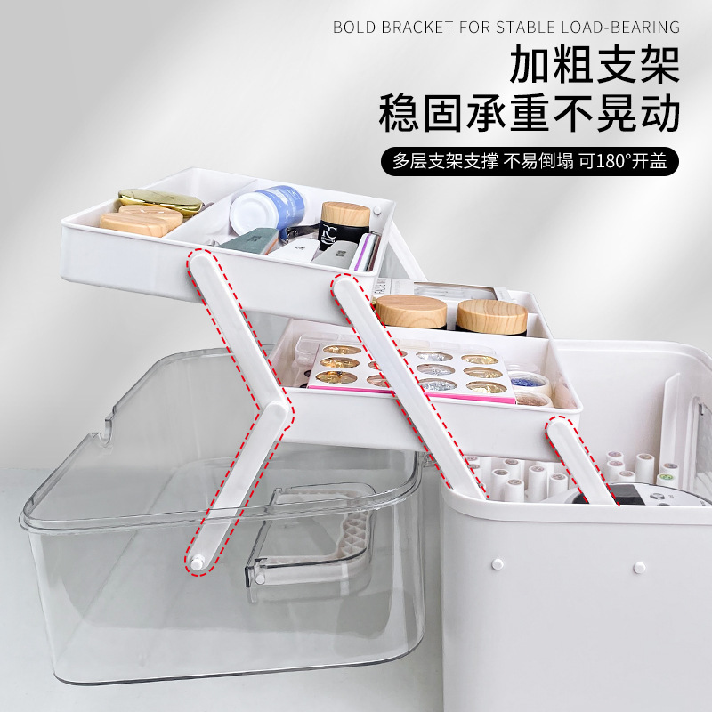美甲工具箱大容量美睫收纳盒桌面收纳筐包盒子甲油胶外出箱子|undefined