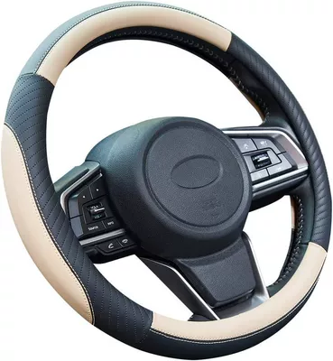 Handlebar Cover Wholesale, Steering wheel cover - black-beige-38cm