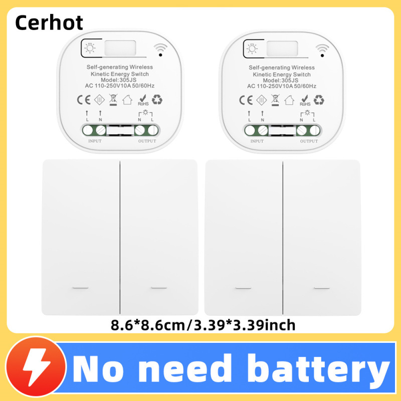 電池不要、防水、スマート、自己発電、ワイヤレス、動力エネルギー式スイッチ、リバウンド式、家庭用、リモート操作、自由に貼れるリモコンボタン|undefined