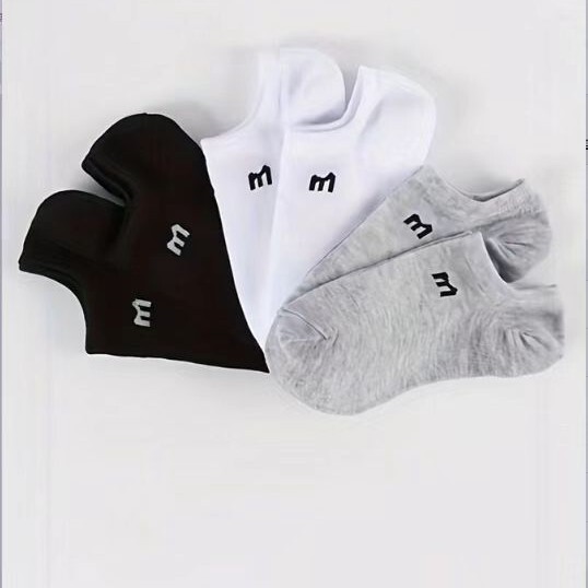 Cross-Border Socks, Solid Color Summer Short Socks, Non-Slip Summer Casual Sports Socks, Anti-Odor, Sweat-Absorbent Invisible Socks, Men's Boat Socks