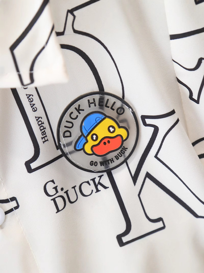 7293 Little Yellow Duck Boy Summer Set 2025 Nuevo verano Ropa de manga corta para niños Camisa de verano de dos piezas