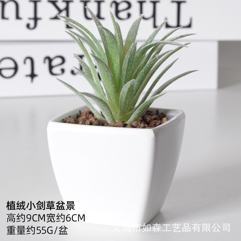 Simulación de plástico carnoso bonsai flor falsa combinación oficina interior escritorio plantas verdes pequeños adornos plantas artificiales al por mayor image 57