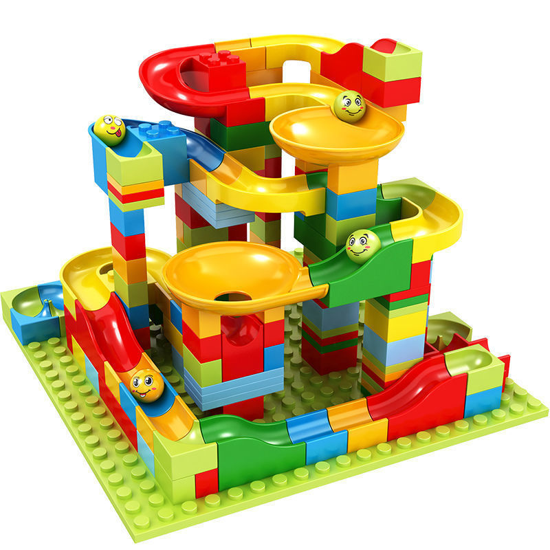 Children's Slide Building Blocks Assembled Toys Educational Intelligence Development Compatible with Lego Size Particles for Boys and Girls 3-6 Years Old