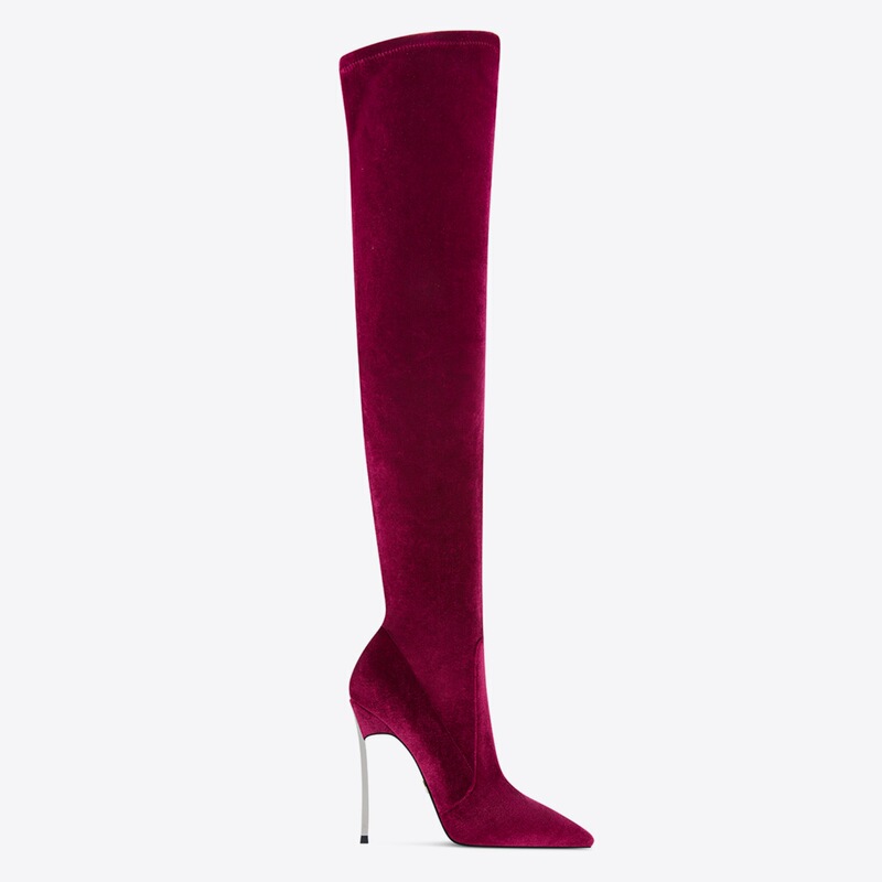 European and American Foreign Trade Cross-Border Pointed-Toe Stiletto High-Heeled Over-The-Knee Boots with Gold Velvet Surface and Side Zipper, Size 47, Runway Fashion Boots European and American Foreign Trade Cross-Border Pointed-Toe Stiletto High-Heeled Over-The-Knee Boots with Gold Velvet Surface and Side Zipper, Size 47, Runway Fashion Boots