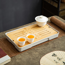 工廠直銷家用簡約竹制密胺茶盤儲水小迷你干泡茶台日式茶托盤