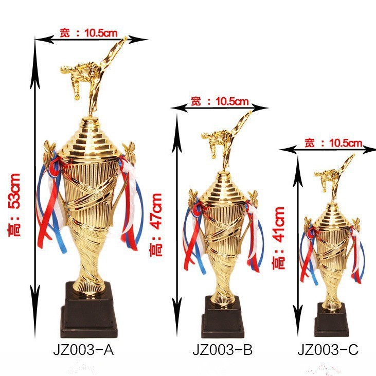 Nuevos eventos de taekwondo artes marciales trofeos de plástico pequeños jinmen trofeos de plástico suministros de recompensa niños taekwondo trofeos