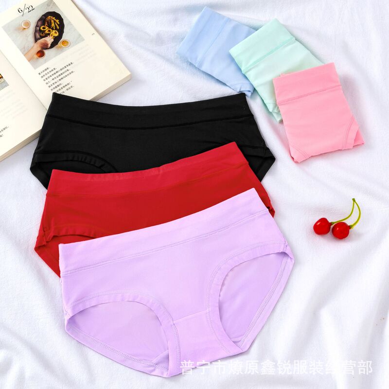 New Milk Silk Panties for Women, Mid-Waist, Large Size, Breathable, Hip-Hugging, Slimming, Sexy, Comfortable, Butt-Lifting