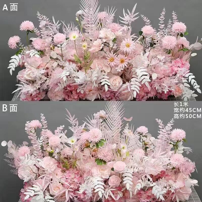 結婚祝いの大きいタイプの花を並べて絹の花の完成品の装飾をシミュレーションします。|undefined
