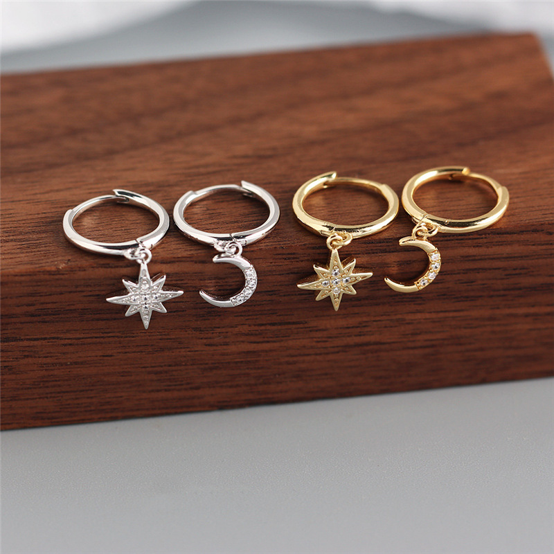 New Trendy Stud Earrings Moon Stars Simple Earringspicture11