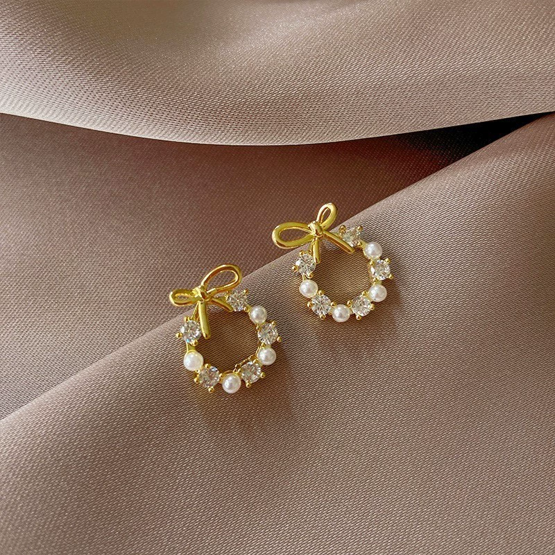 Серебряная игла, серьги, мелкие медные цирконии с жемчугом с кисточками, серебро 925 пробы, китайский стиль, европейский стиль
