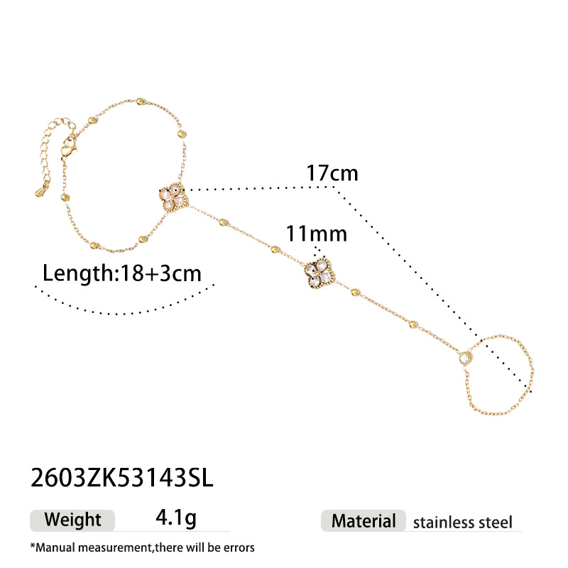 Tina Europa y los Estados Unidos transfronterizos 18 quilates de diamantes de oro pulsera de dedo ligera de lujo de alto nivel sensación de explosión de Amazon joyas de mano al por mayor mujeres