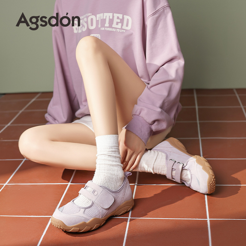 Augu Shi Deng deportivo Marizhen zapatos para mujeres 2025 nuevo verano con suela gruesa Velcro zapatos de entrenamiento casual Gump zapatos