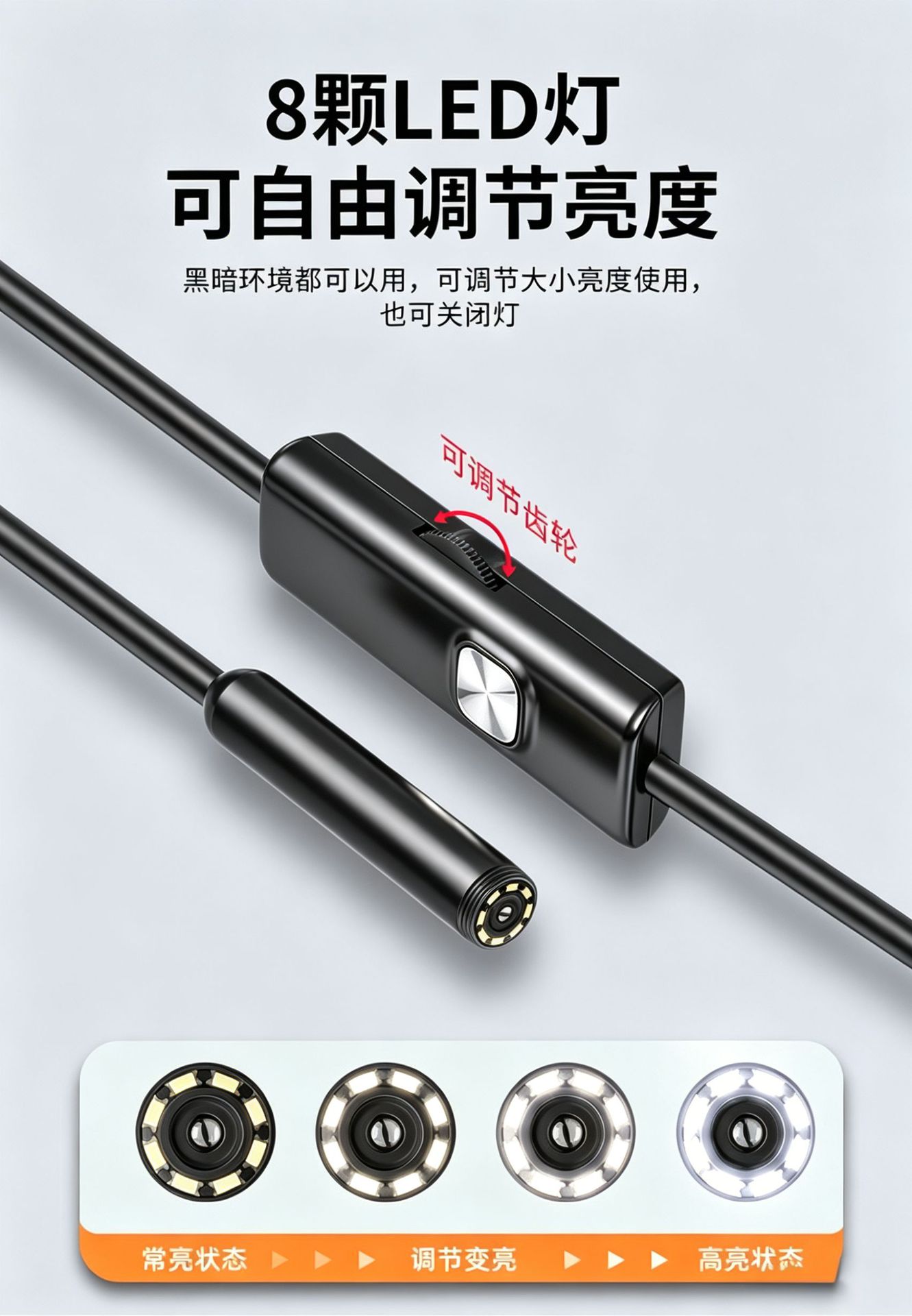 Apple adaptörü ile 8mm cep telefonu IOS endoskop HD ekran otomotiv endüstrisi kanalizasyon taşınabilir muayene probu