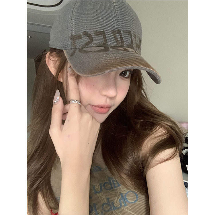 美式街头涂鸦字母印花棒球帽男女网红宽檐显脸小鸭舌帽遮阳帽情侣