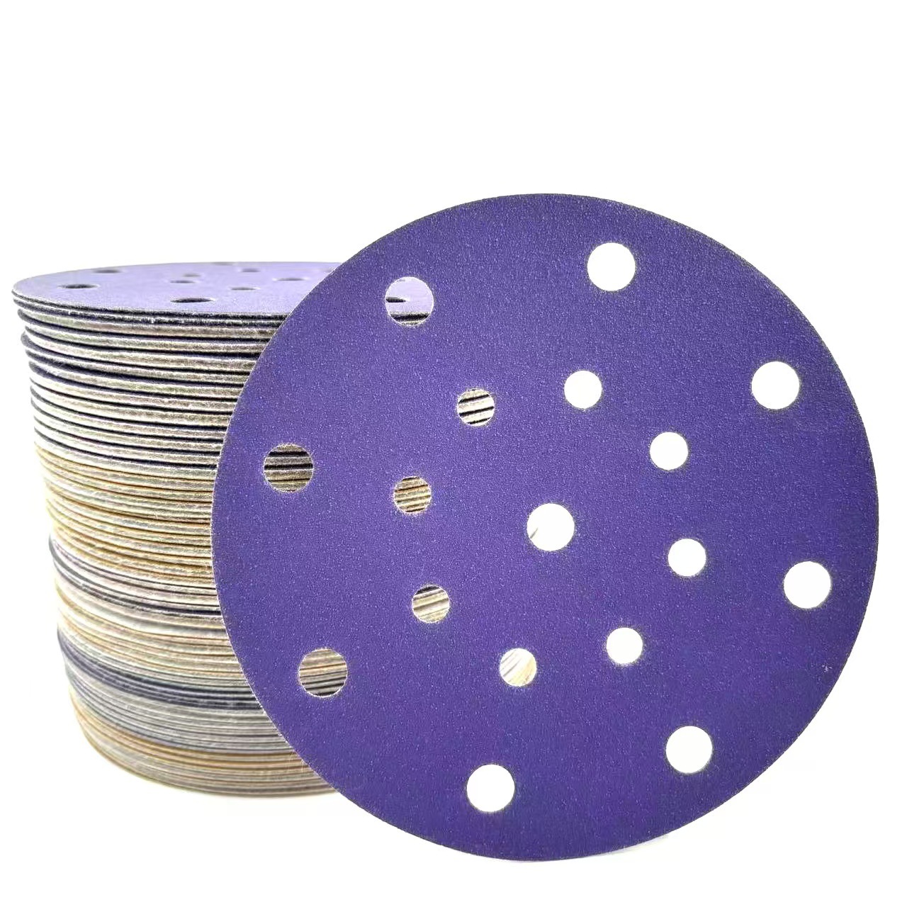 6寸17孔陶瓷砂纸150mm汽车钣金底漆干磨抛光砂纸片干磨专用