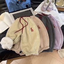 儿童葵花绒裤子2025冬季新款男女童一条过冬加厚休闲裤百搭卫裤潮