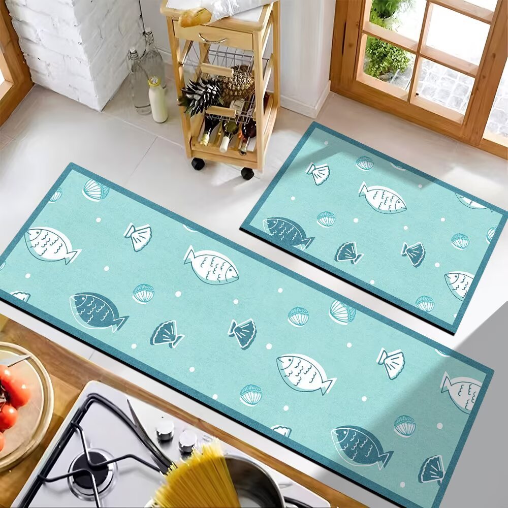 작은 물고기 파란색 바닥 매트