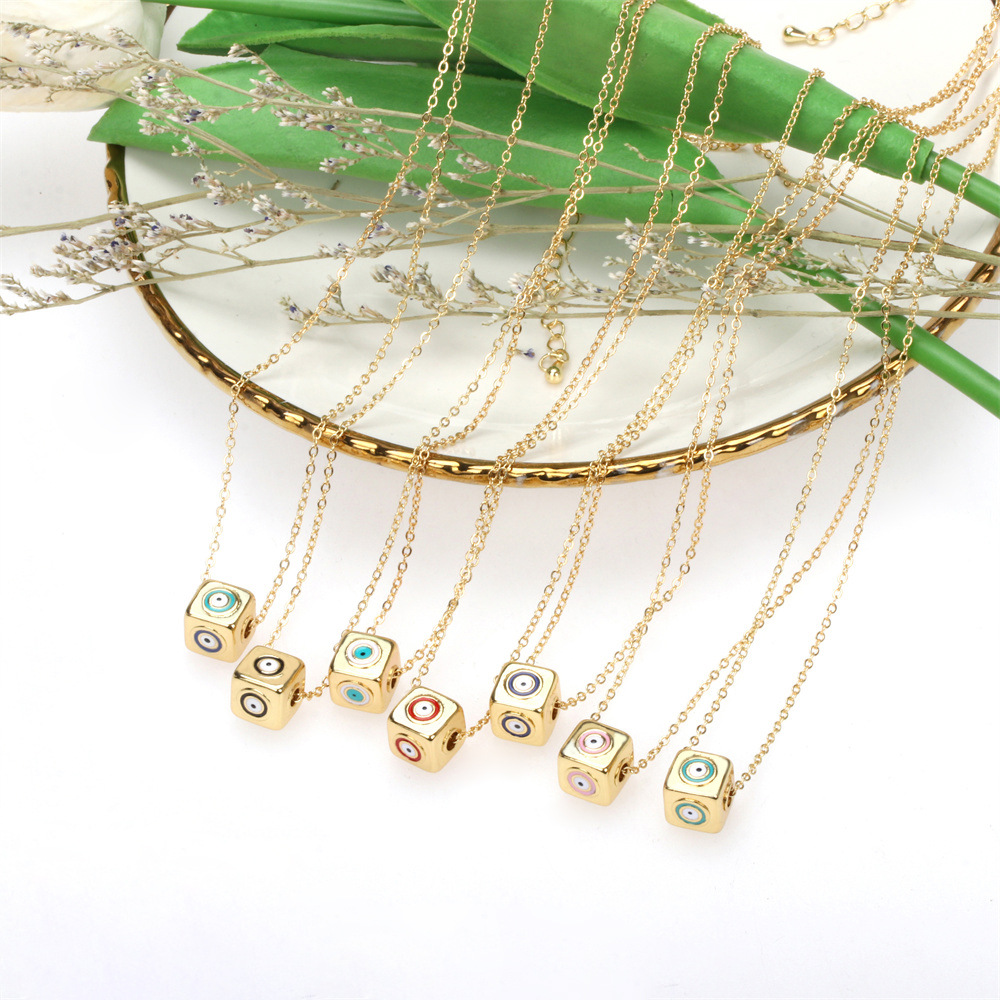 Fashion Devilu0027S Eye Square Copper Pendant Necklace Copper Necklaces