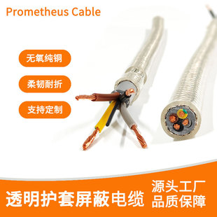 National Standard Encoder Shielded Cable Transparent Double Sheathed Cable Tinned Copper Mesh Braided Anti-Interference Special Bending Resistance